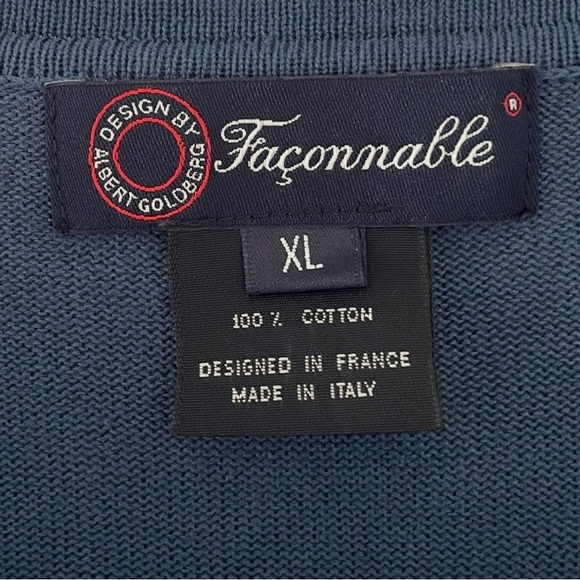 Faconnable 100% Cotton VNeck
Sweater Blue Men Size Large XL
Excellent Condition - Picture 4 of 5